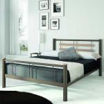 Moderne Violata Furniture Rechteckige Doppelbetten lackiert aus Metall 160x200 