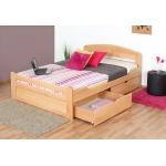 Hellbraune Moderne STEINER Betten mit Matratze aus Massivholz mit Schublade 140x200 
