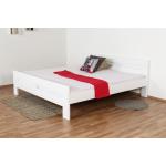 Weiße Moderne Betten mit Matratze lackiert aus Massivholz 200x200 