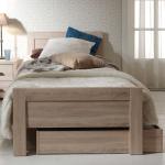 Hellbraune Moderne 4Home Rechteckige Betten mit Bettkasten aus Eiche mit Stauraum 90x200 