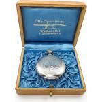 Hellblaue Antike Schweizer Runde Herrentaschenuhren mit Ornament-Motiv aus Silber 