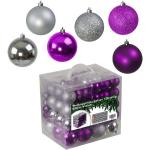 Violette Runde Christbaumkugeln & Weihnachtsbaumkugeln matt aus Kunststoff 