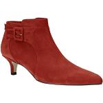 Rote Sexy Spitze High Heel Stiefeletten & High Heel Boots mit Reißverschluss in Breitweite aus Leder für Damen Größe 39 