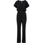 Reduzierte Schwarze Comma V-Ausschnitt Lange Overalls mit Reißverschluss aus Polyester für Damen Größe S 