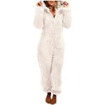 Beige Sexy Mini Pyjamas lang aus Frottee für Damen Größe 5 XL Große Größen 2-teilig für den für den Winter 