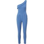 Reduzierte Blaue Ärmellose Wal G One Shoulder Lange Overalls mit Reißverschluss aus Denim für Damen Größe S 