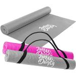 Jung & Durstig 2in1 Yogamatte gepolstert & rutschfest | Gymnastikmatte mit Yogastrap | Fitnessmatte inklusive Ebook Workout | Sportmatte Maße 173 x 61 cm | Grau