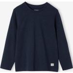 Blaue Bestickte Langärmelige Bio Longsleeves für Kinder & Kinderlangarmshirts aus Baumwolle für Jungen Größe 158 