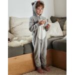 Graue Kinderjumpsuits & Kinderoveralls mit Tiermotiv mit Reißverschluss aus Polyester Größe 116 