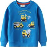 Blaue Langärmelige Rundhals-Ausschnitt Kindersweatshirts aus Baumwolle für Jungen für den für den Frühling 
