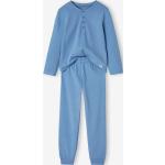 Blaue Bestickte Lange Kinderschlafanzüge aus Jersey für Jungen Größe 158 