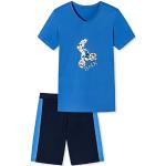Marineblaue Motiv Kurze Kinderschlafanzüge mit Galonstreifen aus Baumwolle für Jungen Größe 176 
