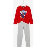 Rote Melierte Super Mario Mario Lange Kinderschlafanzüge aus Baumwolle für Jungen Größe 158 