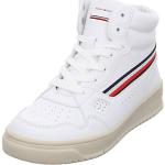 Weiße Tommy Hilfiger Runde High Top Sneaker & Sneaker Boots mit Schnürsenkel aus Textil für Kinder Größe 41 