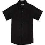 Jungen Schulhemd Kurzarm Uniform Hemden Solid, Regular Fit, Schwarz, 2 Jahre
