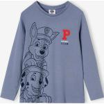 Blaue Langärmelige PAW Patrol Chase Rundhals-Ausschnitt Printed Shirts für Kinder & Druck-Shirts für Kinder aus Baumwolle für Jungen Größe 98 