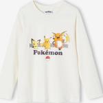 Weiße Langärmelige Pokemon Rundhals-Ausschnitt Longsleeves für Kinder & Kinderlangarmshirts aus Baumwolle für Jungen Größe 128 