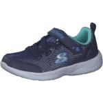 Reduzierte Blaue Elegante Skechers Low Sneaker mit Schnürsenkel in Normalweite aus Textil für Damen Größe 26 