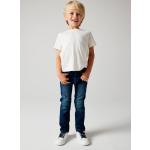 Dunkelblaue Bio Straight Leg Jeans für Kinder mit Reißverschluss aus Baumwolle Größe 98 