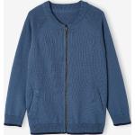 Blaue Vertbaudet Kinderübergangsjacken mit Reißverschluss aus Baumwolle für Jungen Größe 110 