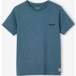 Graue Bestickte Kurzärmelige Vertbaudet Bio Kinder T-Shirts aus Baumwolle für Jungen Größe 128 