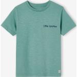 Grüne Bestickte Kurzärmelige Vertbaudet Bio Kinder T-Shirts aus Baumwolle für Jungen Größe 128 