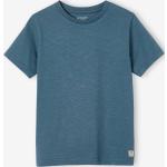 Blaue Bestickte Kurzärmelige Bio Kinder T-Shirts aus Baumwolle für Jungen Größe 158 