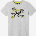 Graue Kurzärmelige Jurassic World Printed Shirts für Kinder & Druck-Shirts für Kinder für Jungen Größe 128 