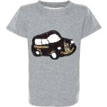 Graue Kurzärmelige Bezlit Pailletten Shirts für Kinder mit Automotiv mit Pailletten aus Baumwolle für Jungen Größe 158 für den für den Frühling 