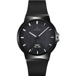 Schwarze Junghans Solar Keramikarmbanduhren mit Funksteuerung mit Kunststoff-Uhrenglas mit Kunststoffarmband für Herren 