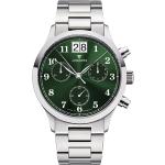 Grüne Schweizer Junkers Tante Ju Armbanduhren mit Saphir mit Saphirglas-Uhrenglas mit Metallarmband 