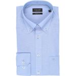 Blaue Unifarbene Langärmelige Jupiter Button Down Kragen Herrenlangarmhemden aus Baumwolle Größe 4 XL 