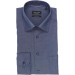 Marineblaue Unifarbene Langärmelige Jupiter Kentkragen Hemden mit Kent-Kragen aus Baumwolle für Herren Größe 3 XL 