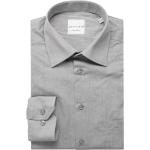 Reduzierte Silbergraue Unifarbene Langärmelige Jupiter Kentkragen Hemden mit Kent-Kragen aus Baumwolle für Herren Größe 4 XL 