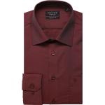 Bordeauxrote Unifarbene Langärmelige Jupiter Kentkragen Hemden mit Kent-Kragen aus Baumwolle für Herren Größe 3 XL 