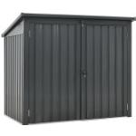 Juskys 2er Mülltonnenbox Genk 1,6 m² anthrazit für 2 x 240L Tonnen, abschließbar mit Klappdach