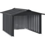 Juskys Mähroboter Garage mit Satteldach Rasenmäher Dach Carport aus Metall 86 × 98 × 63 cm