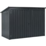 Juskys Mülltonnenbox Namur 2 m² Aufbewahrungsbox in grau für 3 Tonnen zwei großen Türen