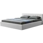 Juskys Polsterbett Marbella 180x200 cm weiß mit Bettkasten & Lattenrost - Bett mit Holzgestell