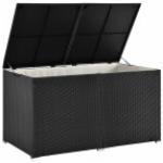 Juskys Polyrattan Auflagenbox Ikaria 950 L mit Deckel & Innenplane - Garten Kissenbox Gartenbox