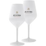 JustBe Trinkkelch aus bruchsicherem Acrylglas | Sekt-Gläser Premium Weiß | 2 Stück