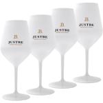 JustBe Trinkkelch aus bruchsicherem Acrylglas | Sekt-Gläser Premium Weiß | 4 Stück
