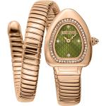 Goldene Just Cavalli Damenarmbanduhren aus Edelstahl mit Roségold-Armband 