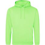 Apfelgrüne Just Hoods Herrensweatshirts mit Reißverschluss aus Baumwolle mit Kapuze Größe XXL 