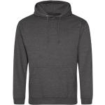 Dunkelgraue Melierte Just Hoods Herrensweatshirts mit Reißverschluss aus Baumwolle mit Kapuze Größe 5 XL 