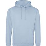 Himmelblaue Just Hoods Herrensweatshirts mit Reißverschluss aus Baumwolle mit Kapuze Größe XXL 