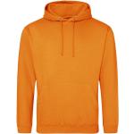 Orange Just Hoods Herrensweatshirts mit Reißverschluss aus Baumwolle mit Kapuze Größe M 