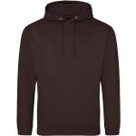 Schokoladenbraune Just Hoods Herrensweatshirts mit Reißverschluss aus Baumwolle mit Kapuze Größe M 