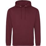 Bordeauxrote Melierte Just Hoods Herrensweatshirts mit Reißverschluss aus Baumwolle mit Kapuze Größe XL 