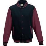 Burgundfarbene Sportliche Just Hoods College-Jacken für Damen Größe XL 